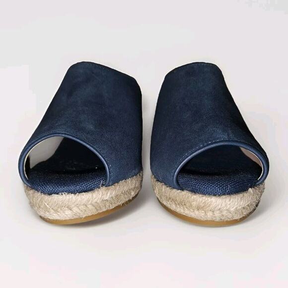 New! Cole Haan Women's Cloudfeel Southcrest Espadrille Mule Wedge Sandal Blue 6B - Picture 4 of 13